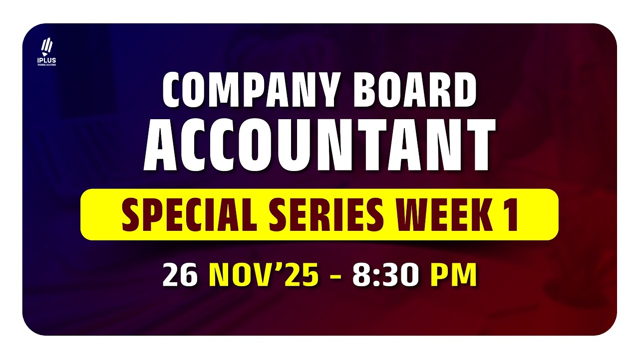 JUNIOR ACCOUNTANT SPECIAL PYQ SERIES | JUNIOR ACCOUNTANT IN COMPANY CORPORATION 2025