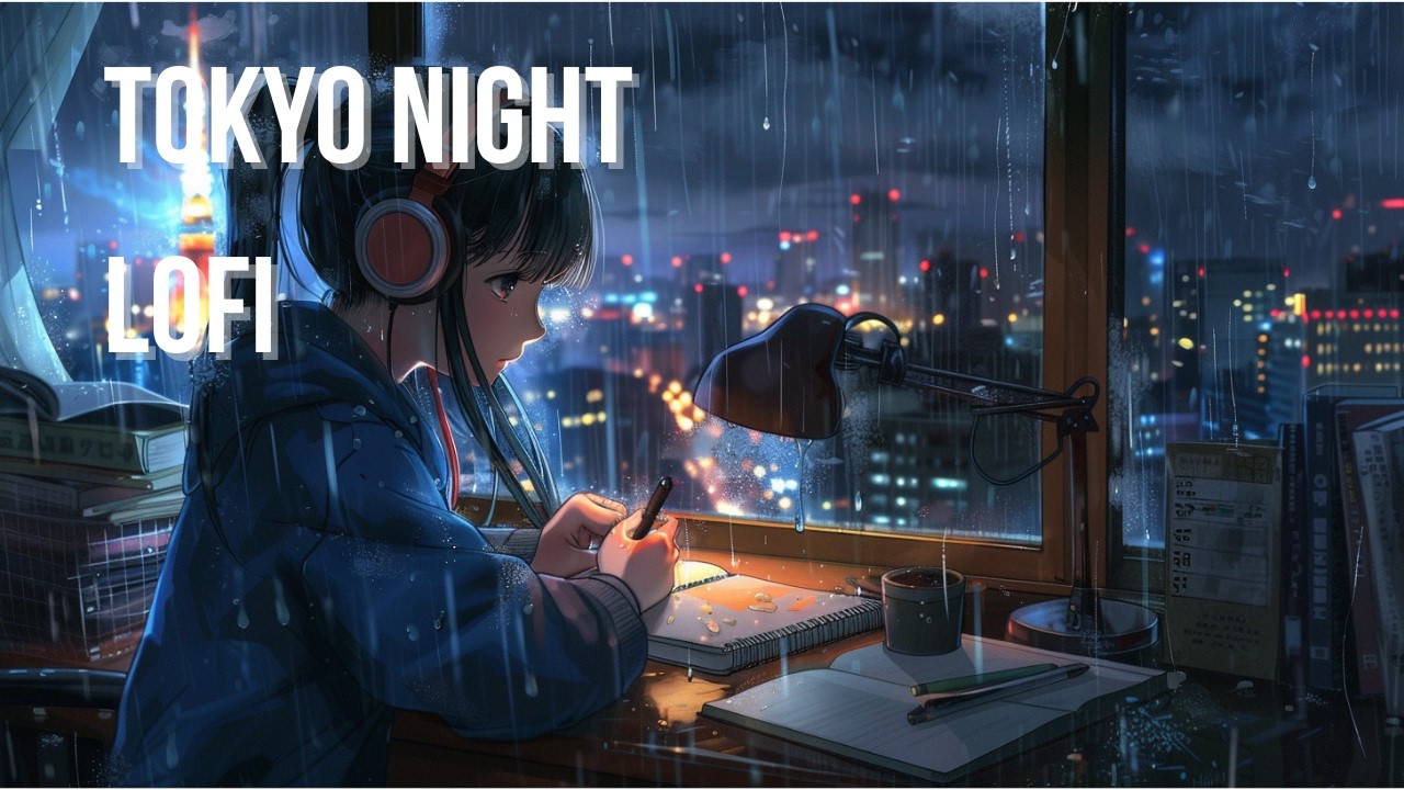 Lofi Rainy Tokyo Night  🌧 Cozy Cafe Music #13