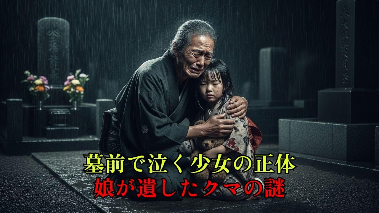 墓前で泣く少女が抱く「古びたクマ」の正体に涙が止まらない…