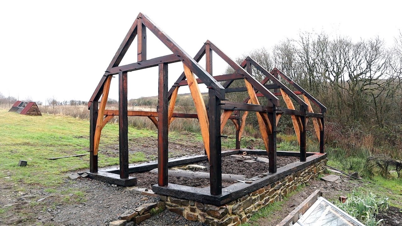 Spring Fed Timber Framed Greenhouse Part 8 Last Frame