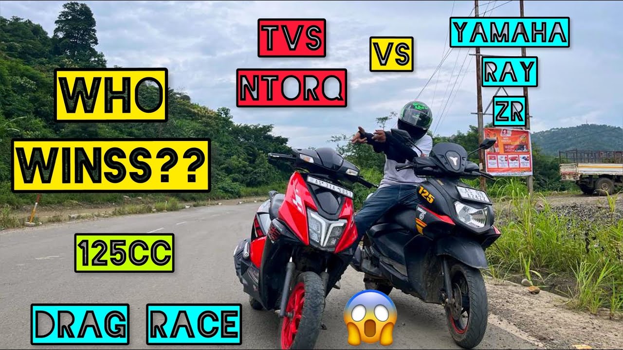 Tvs Ntorq 125 Vs Yamaha Rayzr 125 Dragrace🔥 Whowins?? #dragrace #race