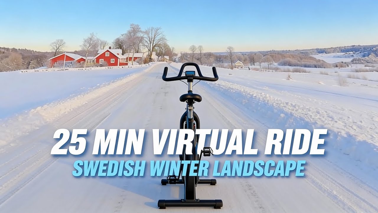 25 MIN Virtual Cycling Ride ❄️ | Magical Winter Landscape | Music Only