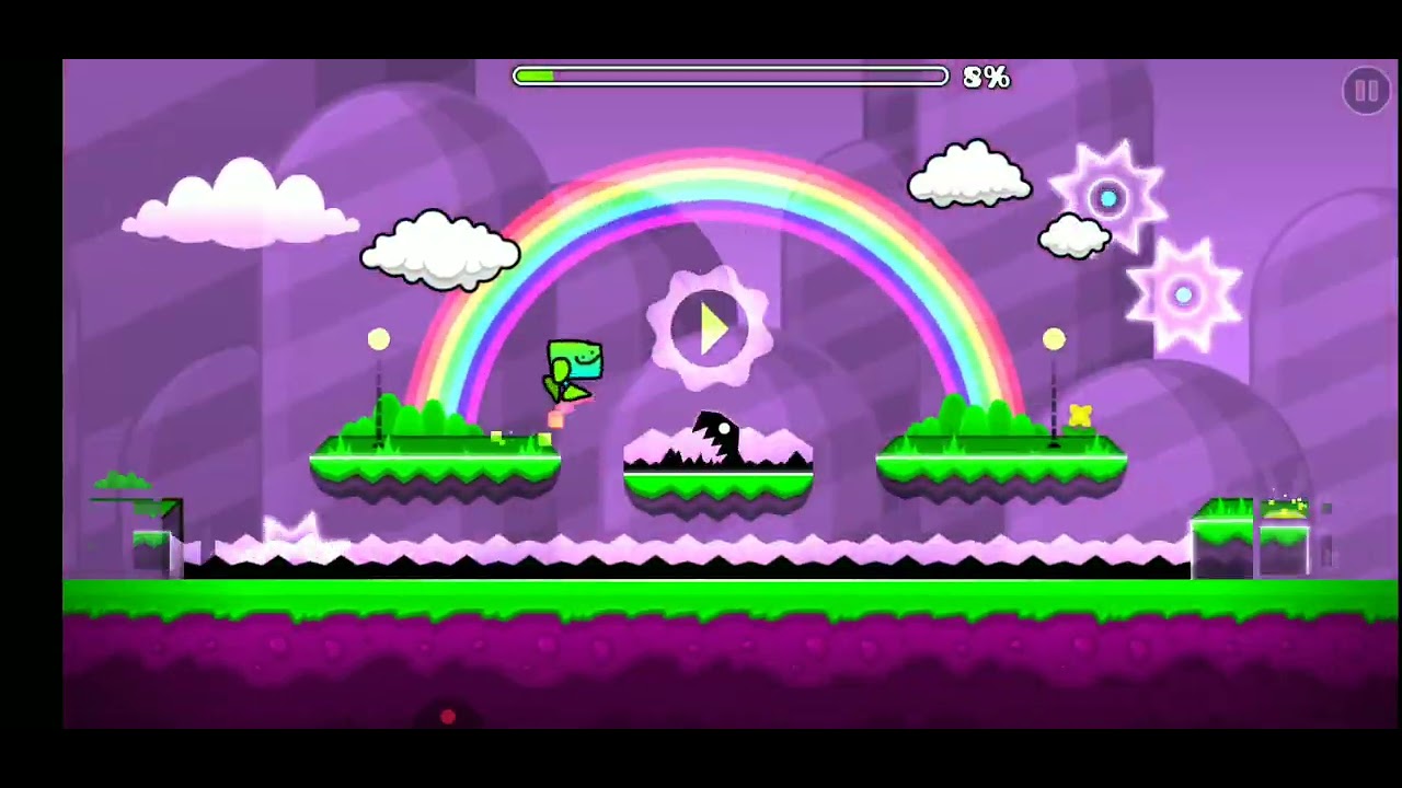 playing geometry dash