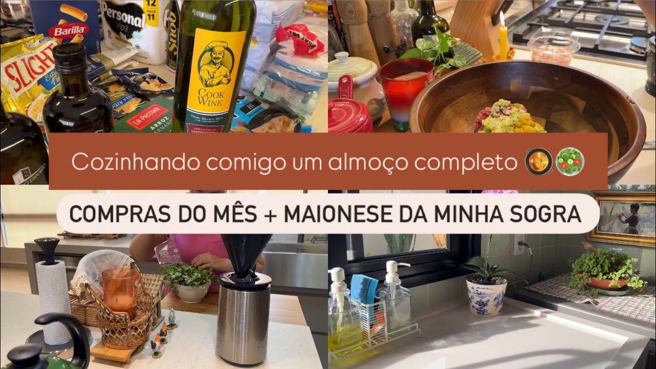 Fiz um almoço caseiro delicioso | Almôndegas frita temperada | Compras do mês + Churrasquinho