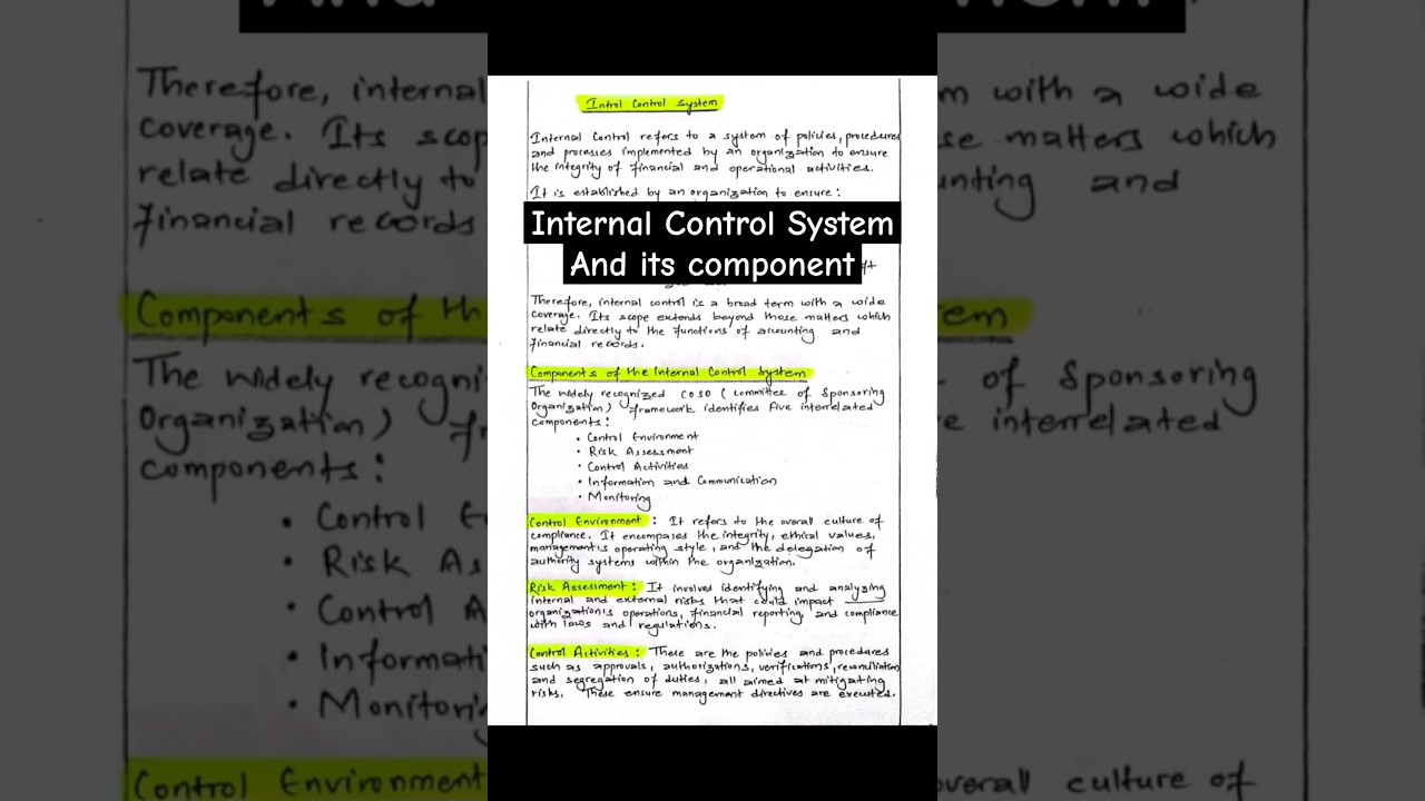 Internal Control System: Concept, components and importance