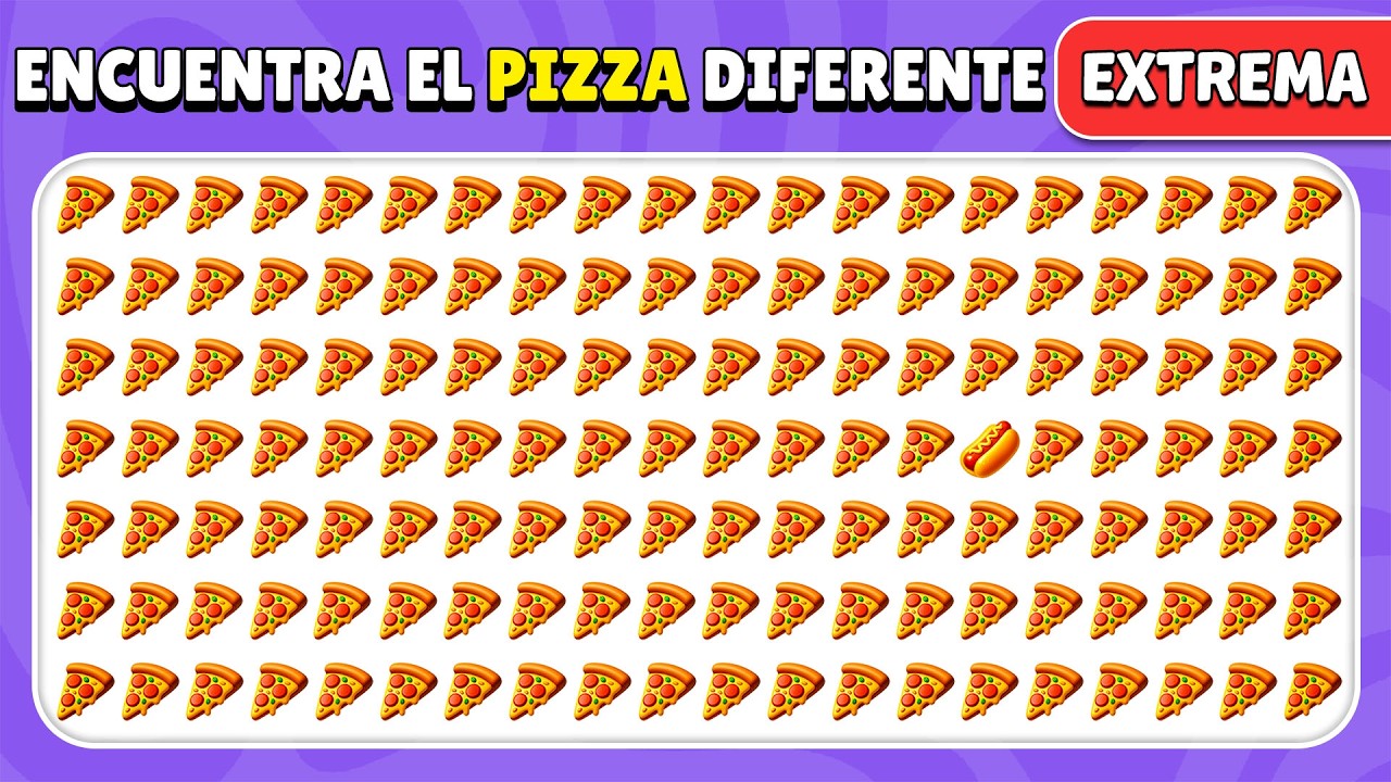 Encuentra el Emoji Diferente - Edición EXTREMA de COMIDA RÁPIDA 🍕🔥 | 40 niveles | Quiz Conejito