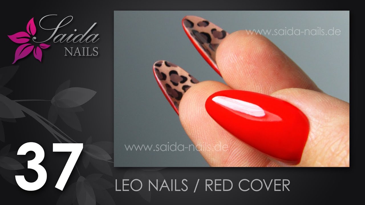LEO-NAILS mit rotem Cover - HOW-TO-Anleitung (Saida Nails | Nailart leicht gemalt)
