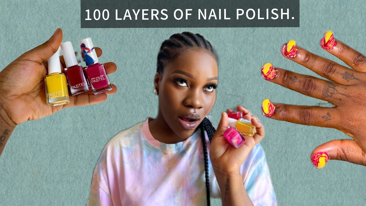 I TRIED THE 100 LAYERS OF NAIL POLISH CHALLENGE.