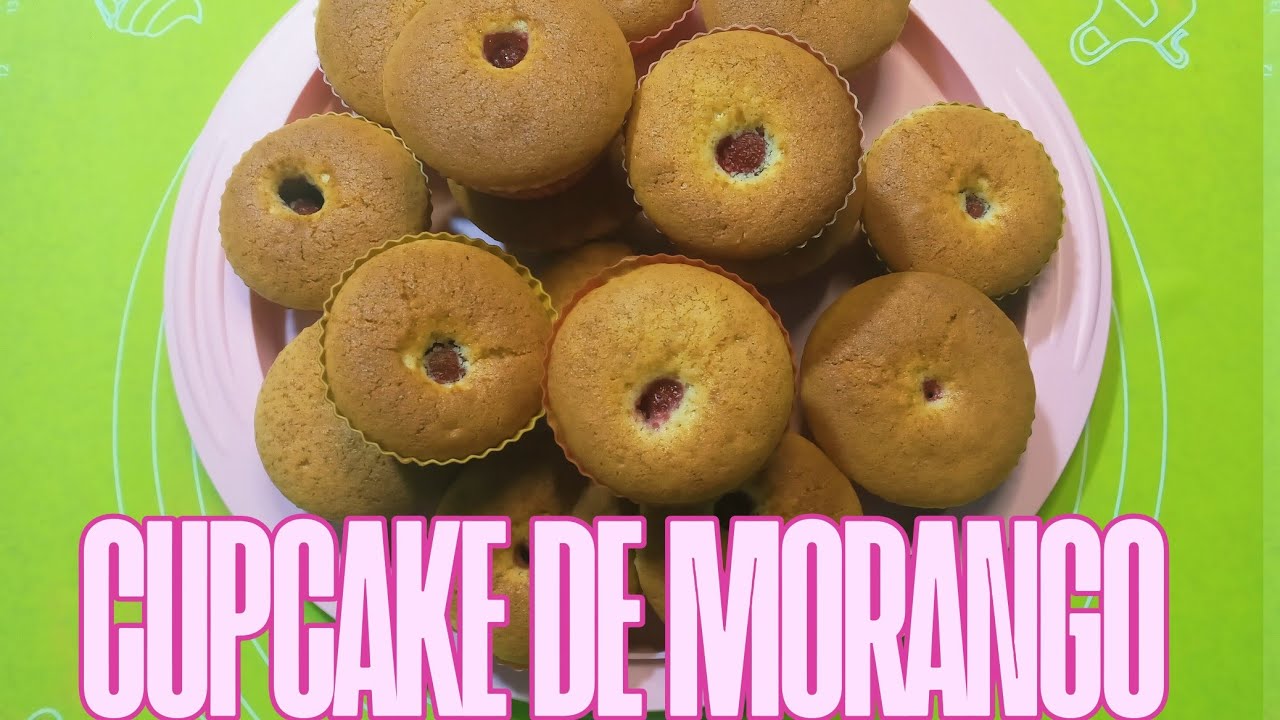 COMO FAZER CUPCAKE INGLÊS DE MORANGO @TheLfonseca 