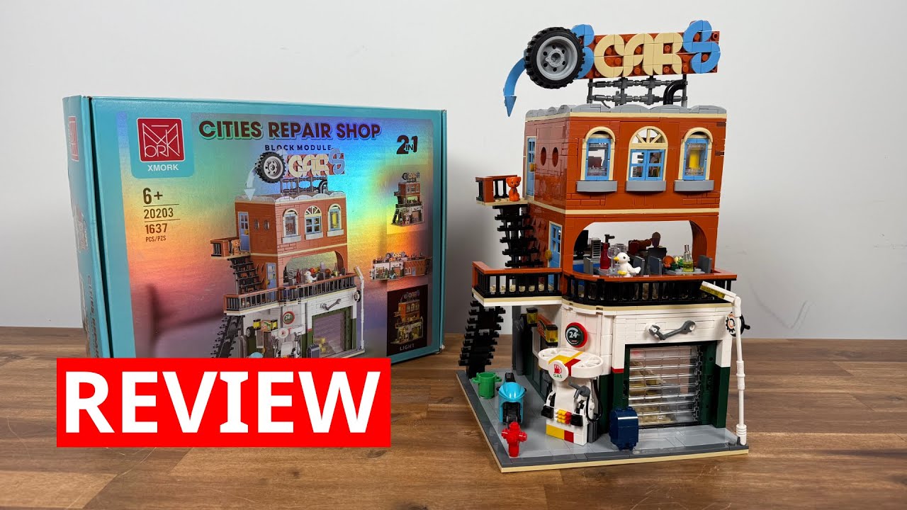 Xmork 20203 Cities Repair Shop Review - Ein Werkstatt Modular Building mit Prints zum fairen Preis