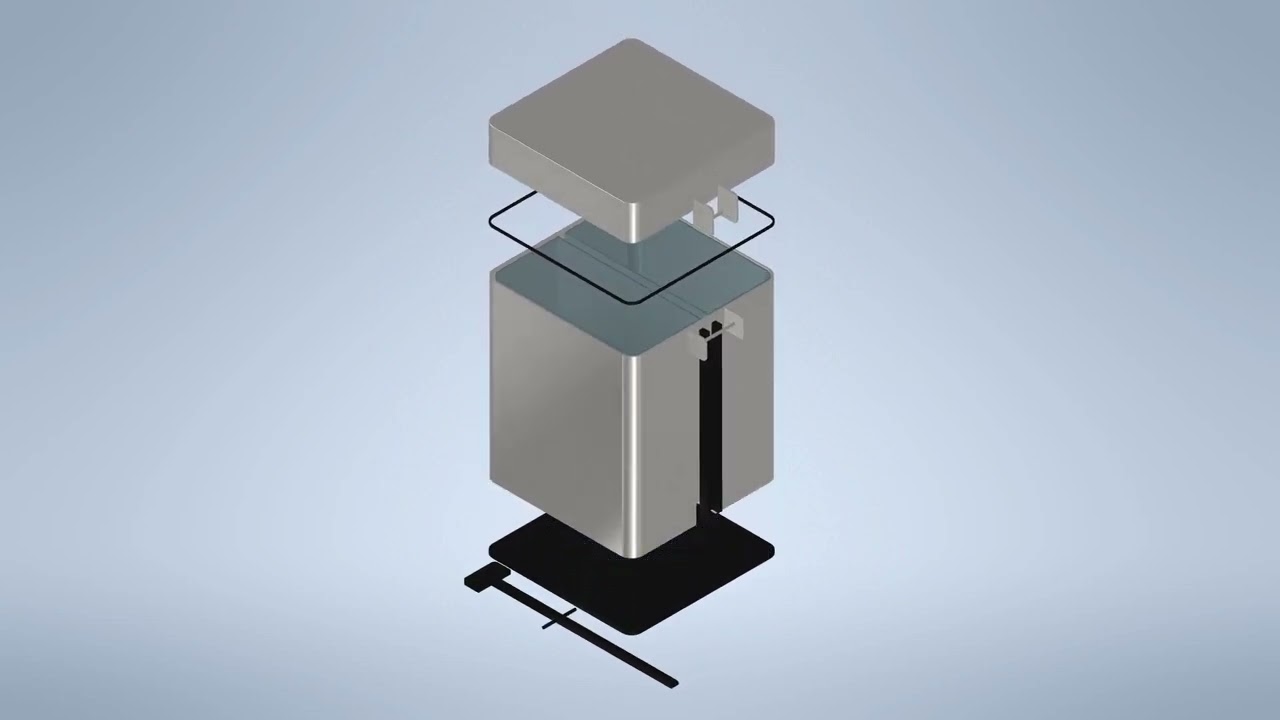 Exploded Pedal Bin in Inventor