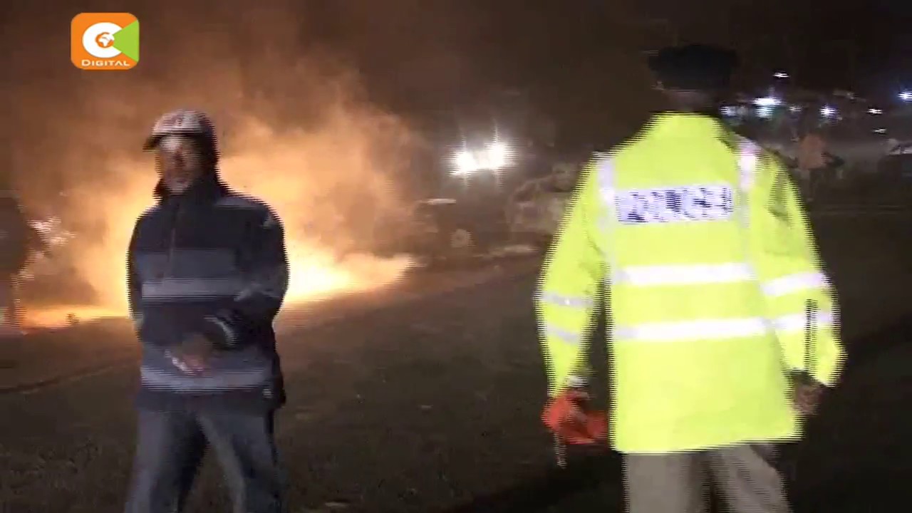 40 dead after a light truck bursts into flames in Naivasha