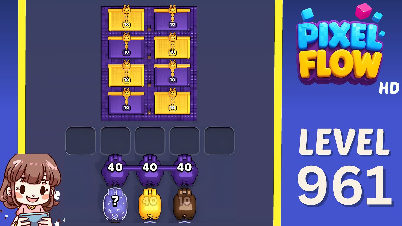 Pixel Flow Level 961 Solution Walkthrough