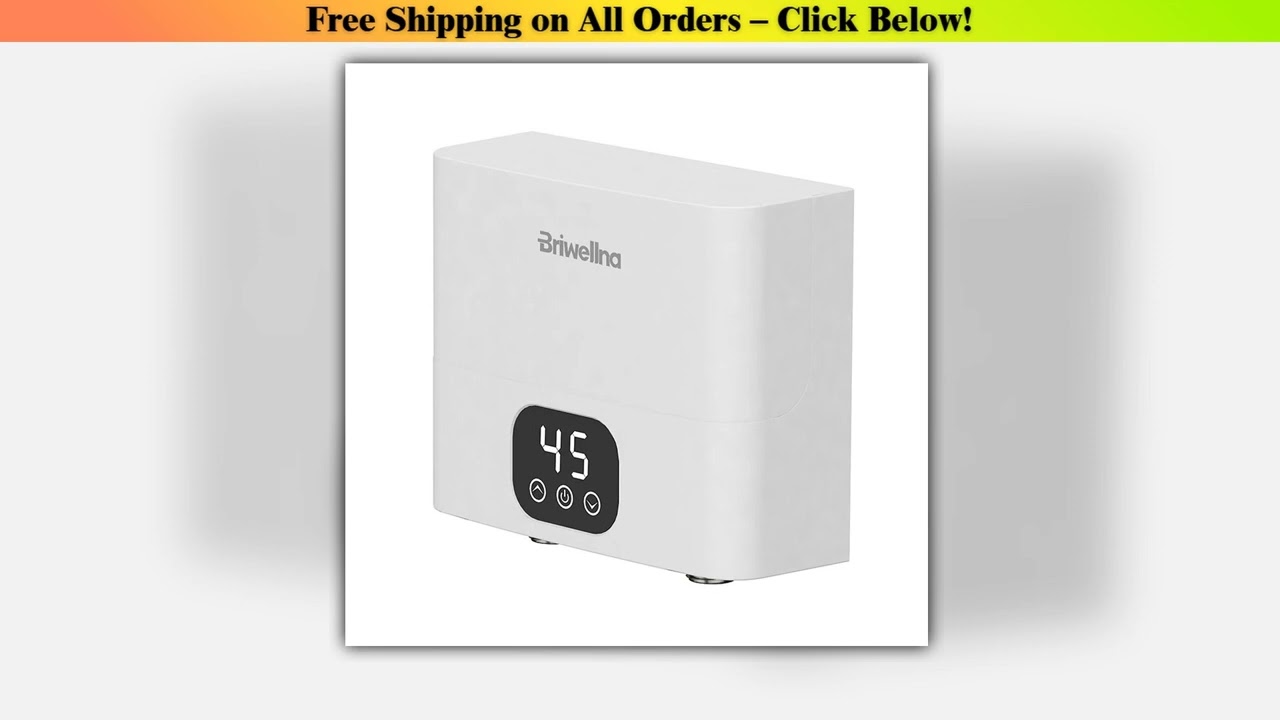 Briwellna Mini Tankless Electric Water Heater 110V/220V Under Sink Instant Hot Water Oversink
