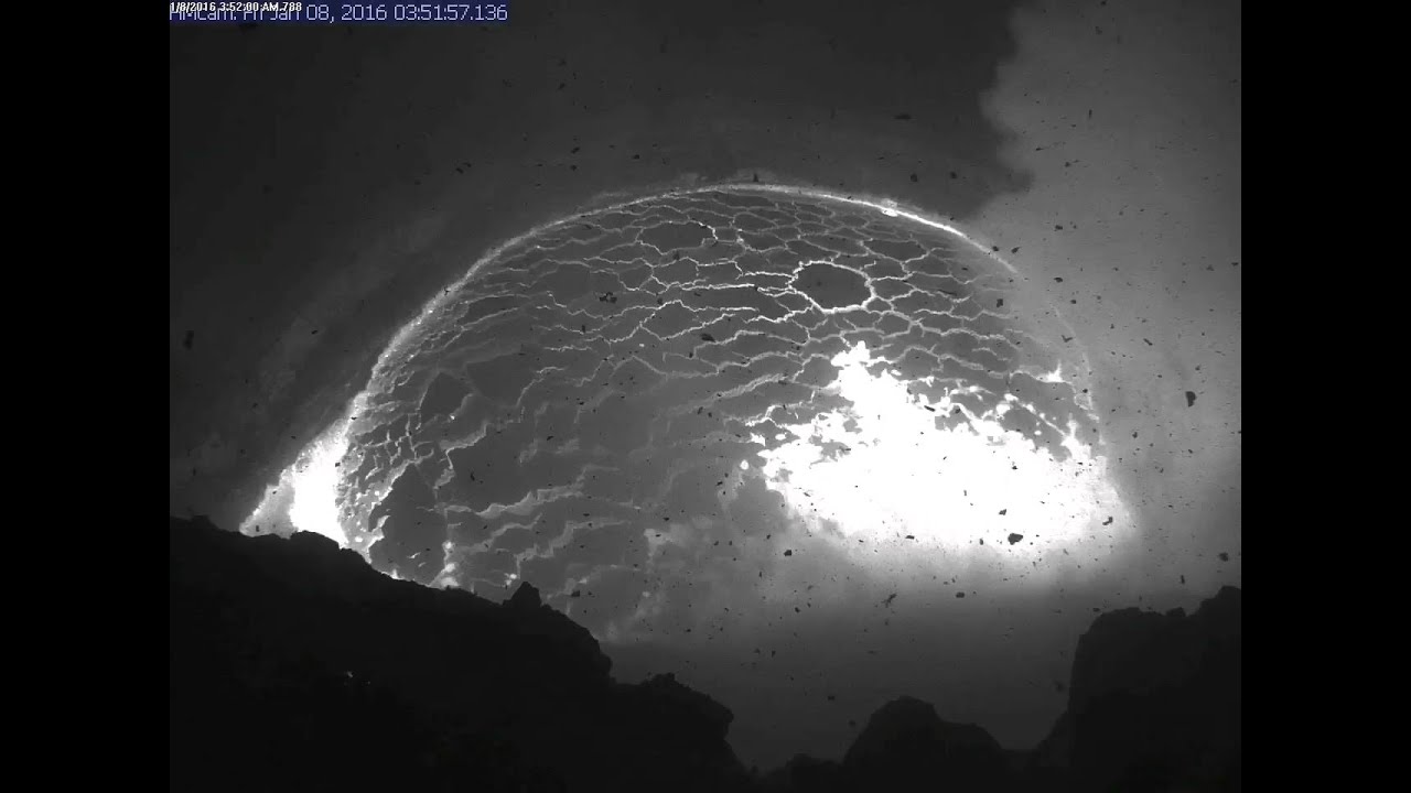Jan. 8 rockfall and lava lake explosion at Halemaumau Crater