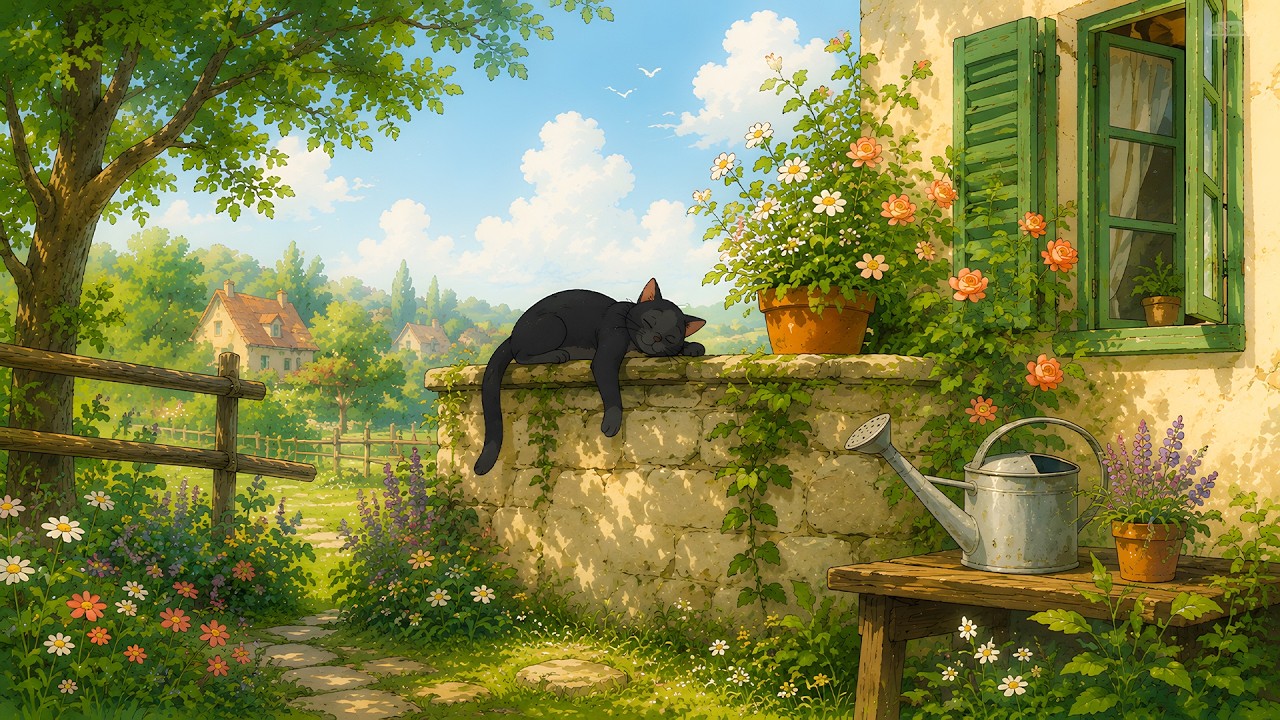 1940s Oldies Playing in Another Room on a Peaceful Summer Morning | Cottage Garden Bliss