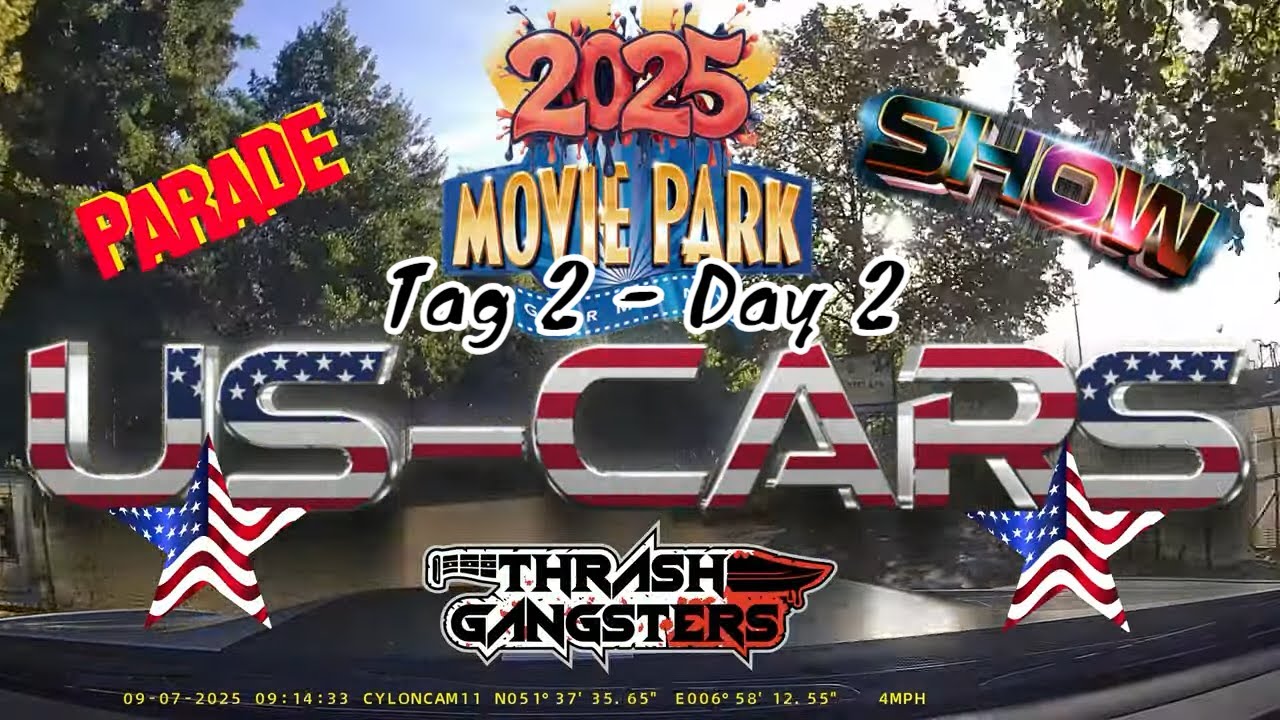 US Cars Movie Park  - Day 2 - Classic US & Muscle Cars, Show Cruise 2025 all parades in this video