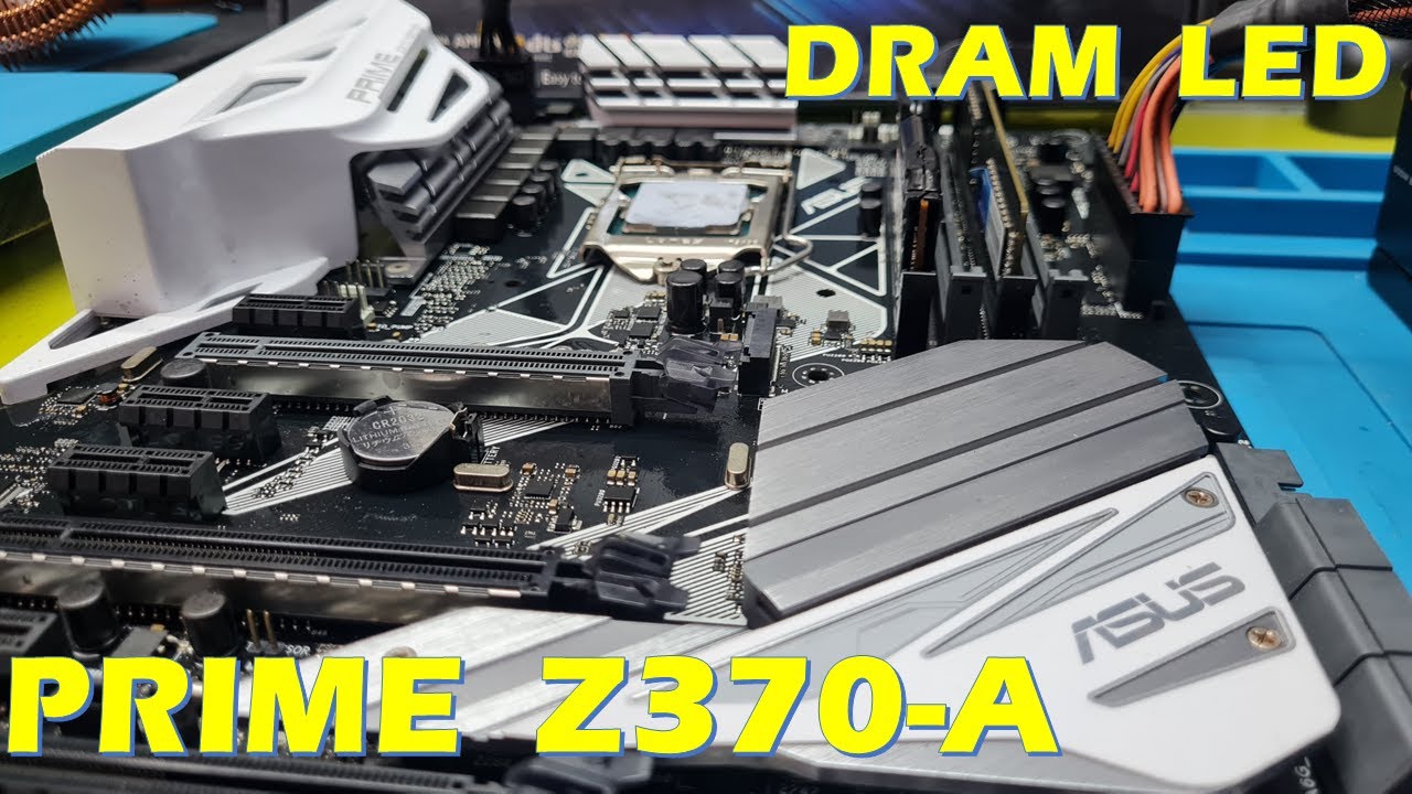 Placa mãe ASUS Prime Z370-A pausada no DRAM LED.
