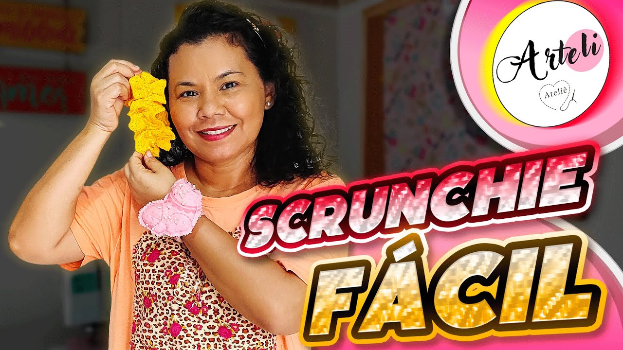 COMO FAZER SCRUCHIES COM RENDA/PASSO A PASSO 🪡🩷🧵