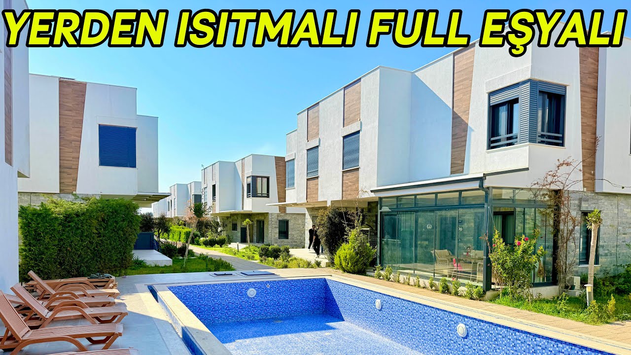 Yerden Isıtmalı Çift Havuzlu Site İçi Full Eşyalı Giyinme Odalı 3+1 Satılık Villa | No:513