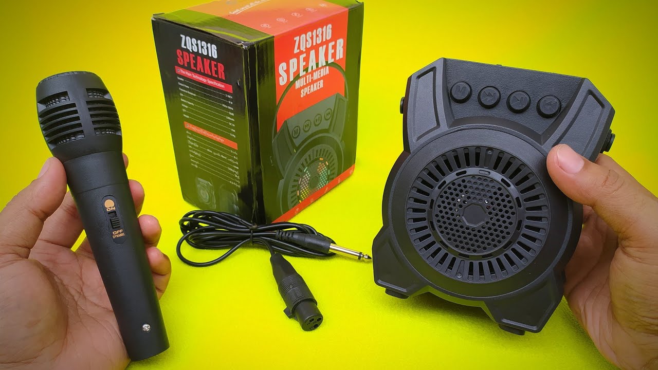 SPEAKER BLUETOOTH 3 INCH PORTABLE ZQS1316 KARAOKE FREE  MICROPHONE | UNBOXING-REVIEW