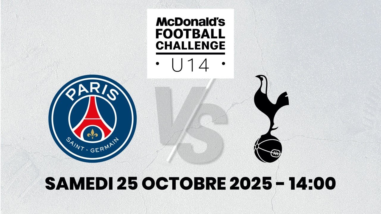 U14&nbsp;PSG &ndash; TOTTENHAM (samedi 14h00)