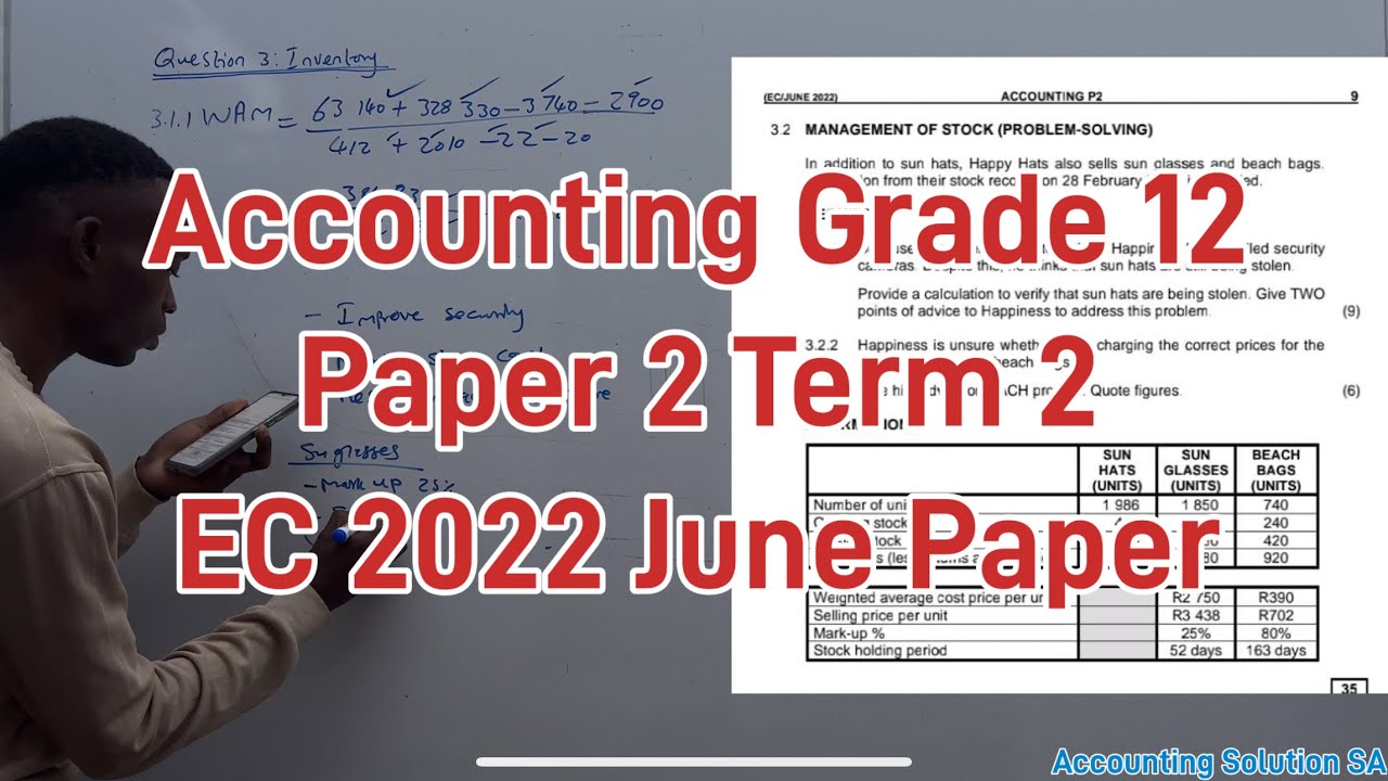 Grade 12 Accounting Term 2 | Inventory Valuation | EC June Exam Paper 2