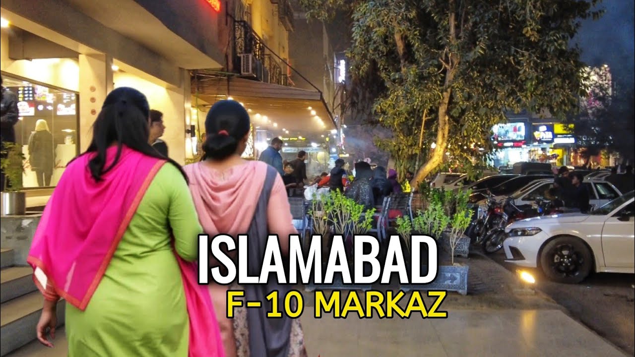 Islamabad Night Walk 🇵🇰 | F-10 Markaz 4K HDR (2025)