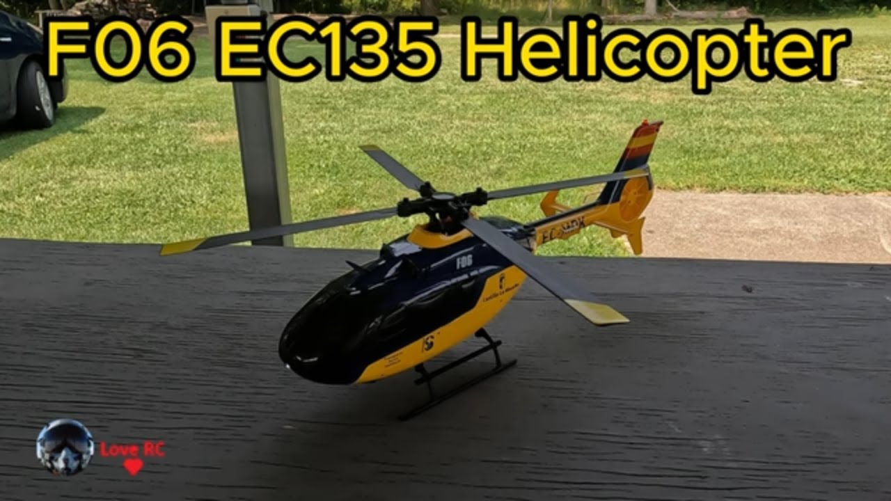 F06 EC135 RC Helicopter for Beginner Pilots - Easy To Fly - Review and 1st Flight