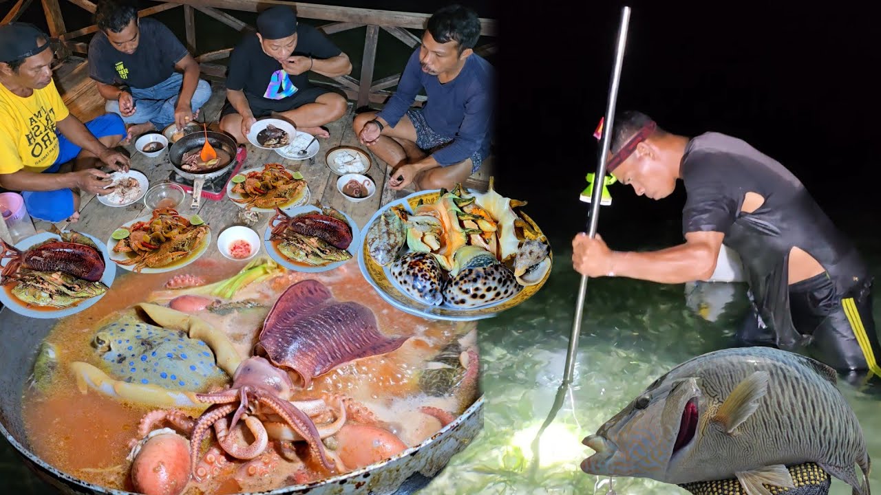RAMADHAN HARI KE.1 BERBURU CUMI-CUMI, GURITA IKAN, GURITA DAN KERANG BUAT SAHUR PUASA