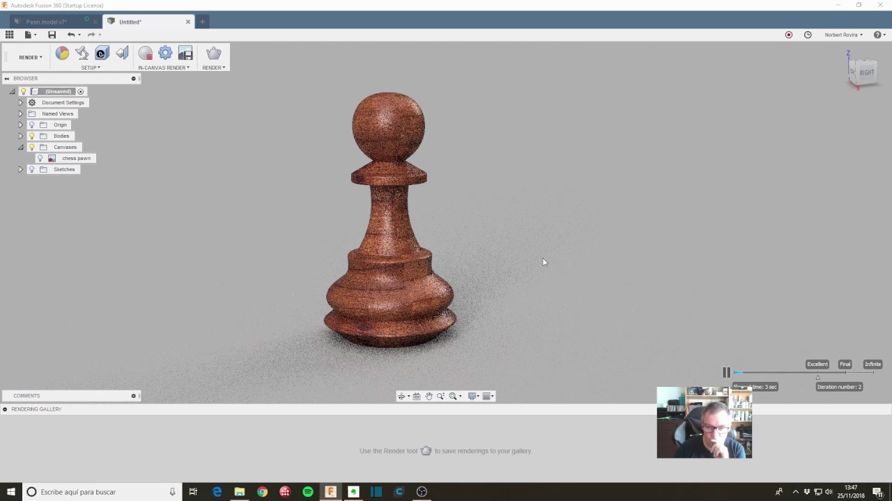 CURSO de Fusion 360 - L4 Ejercicio PE&Oacute;N a partir de FOTO (Interfaz antigua, afecta poco)