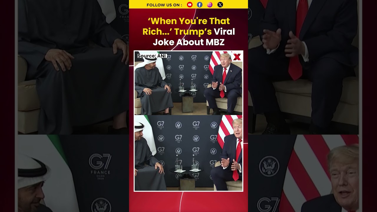 Trump Jokes With UAE President MBZ at G7 Summit: &lsquo;When You're That Rich...&rsquo;  #trump #shorts
