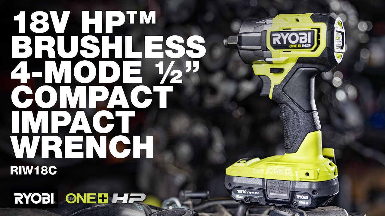 RYOBI ONE+ 18V HP&trade; Brushless &frac12;&rdquo; Compact 4-Mode Impact Wrench (RIW18C) in action