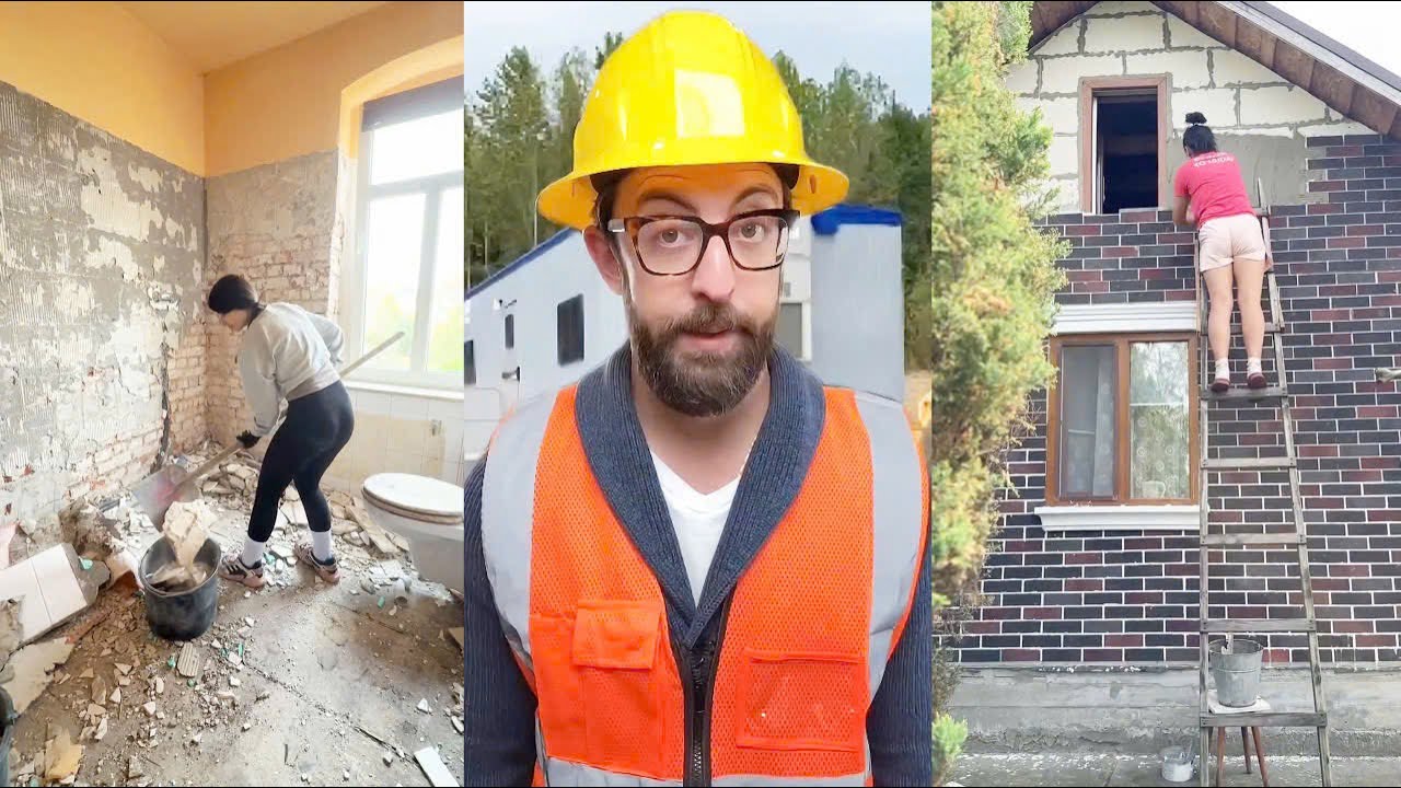 Smart construction skills and workers leave onlookers amazed👷✅ #hacks #skills #amazing 