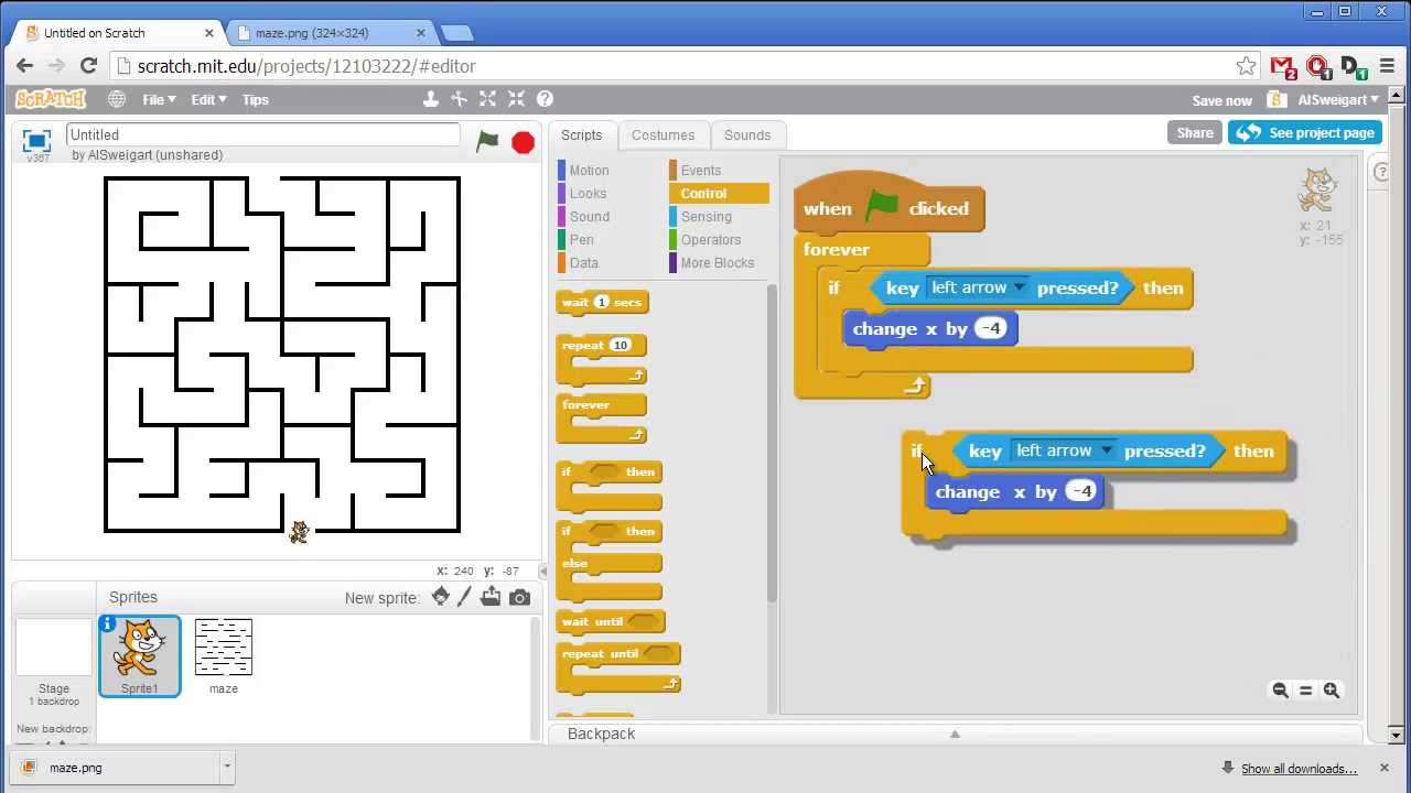 Maze - Invent with Scratch 2.0 Screencast