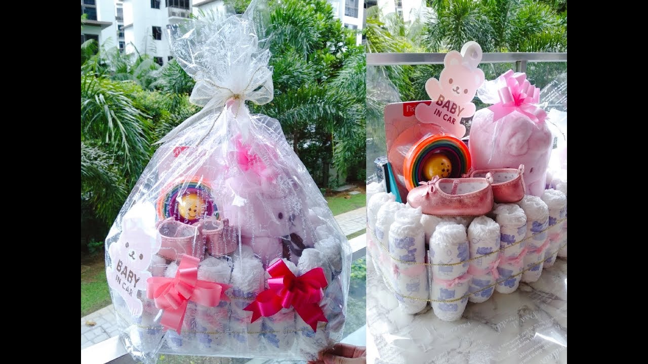 DIY Diaper Crib Baby Shower Gift Hamper