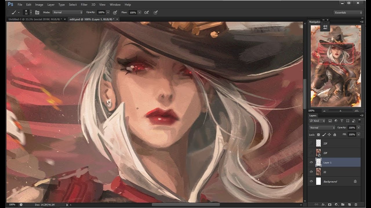 Overwatch Ashe and McCree Doodle Process | Speedpaint