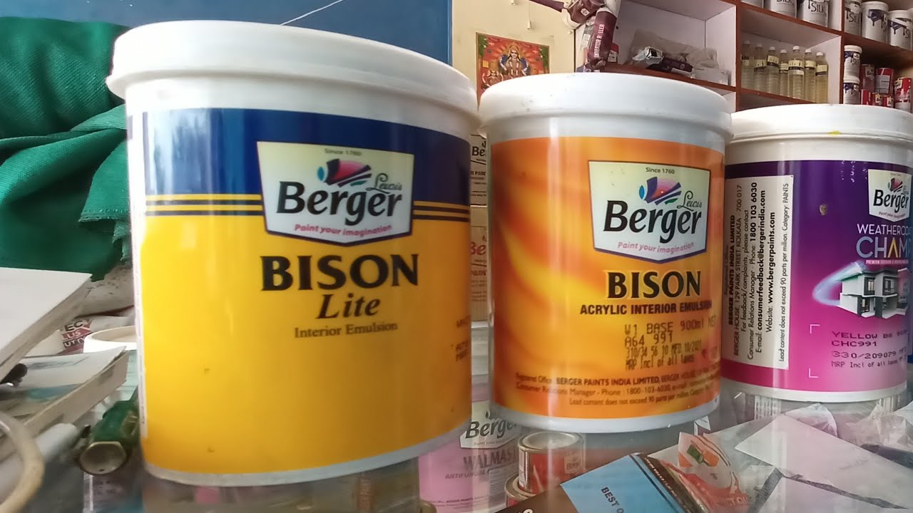 Berger paints | Bison Interior Emulsion | Bison Lite | Tractor Emulsion | Asian Paint Plastic Paints