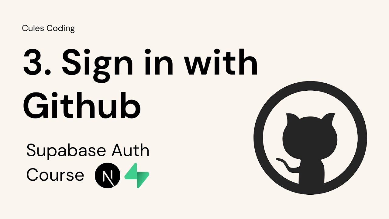 3. Как добавить Github OAuth в Nextjs с помощью Supabase | Компонент сервера | Действие сервера |...