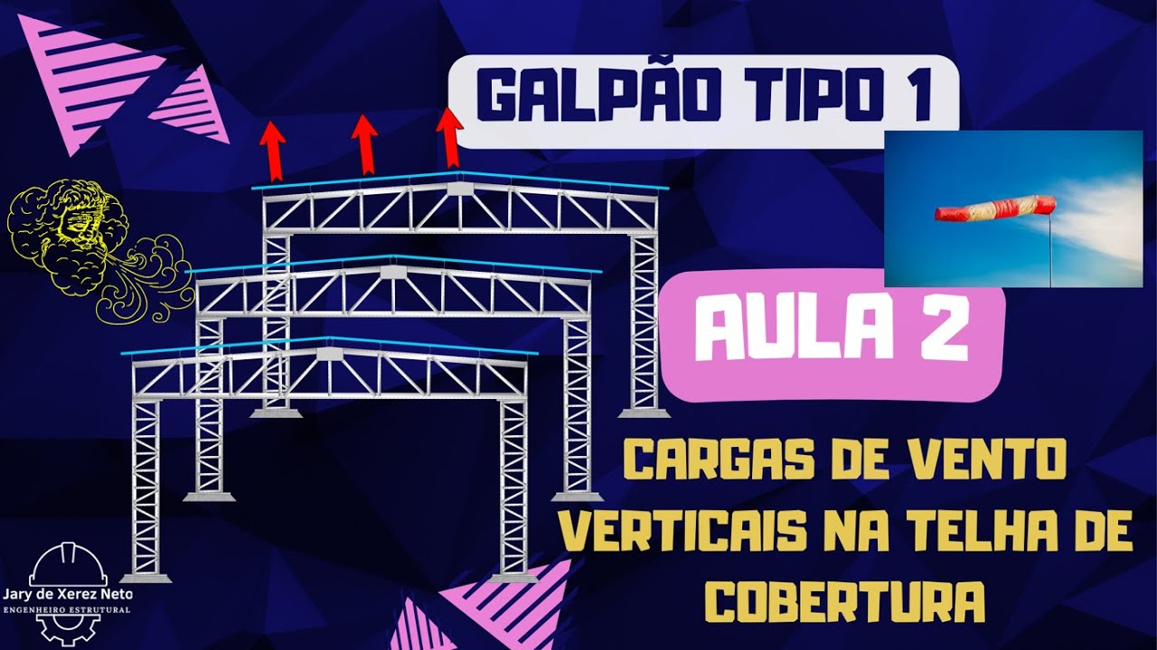 Galpão 1 - Aula 2 - Carga de Vento Vertical na Telha de Cobertura