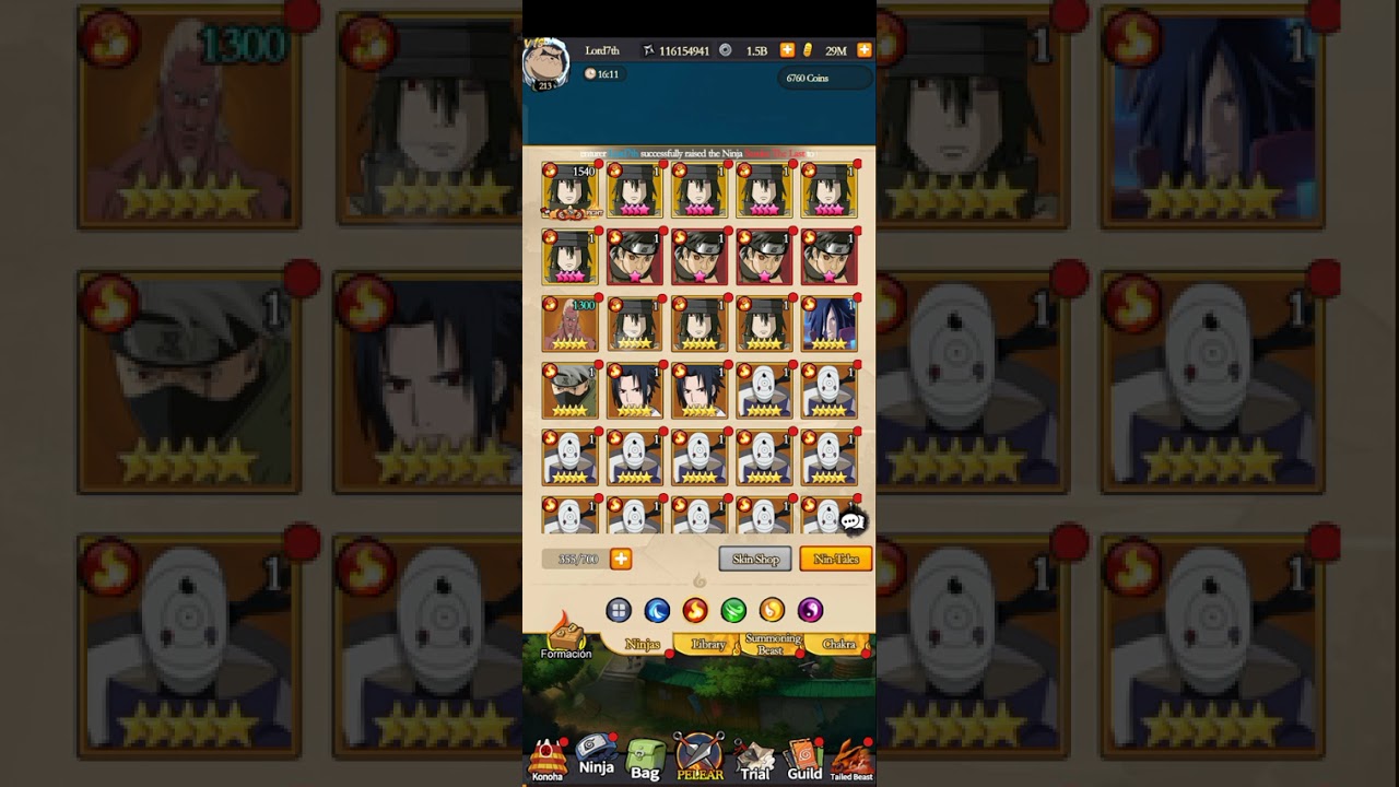 UPGRADING SASUKE THE LASTSP TO 30* And Level Up in #Shadow kunai #SENKGAMES #naruto 