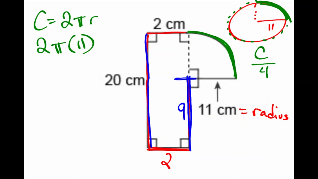 Perimeter   Quarter Circles 2