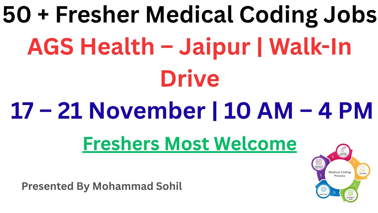 Freshers के लिए Golden Opportunity 🚨 | AGS Health Jaipur | Medical Coding Job| Direct Walk-In | #job