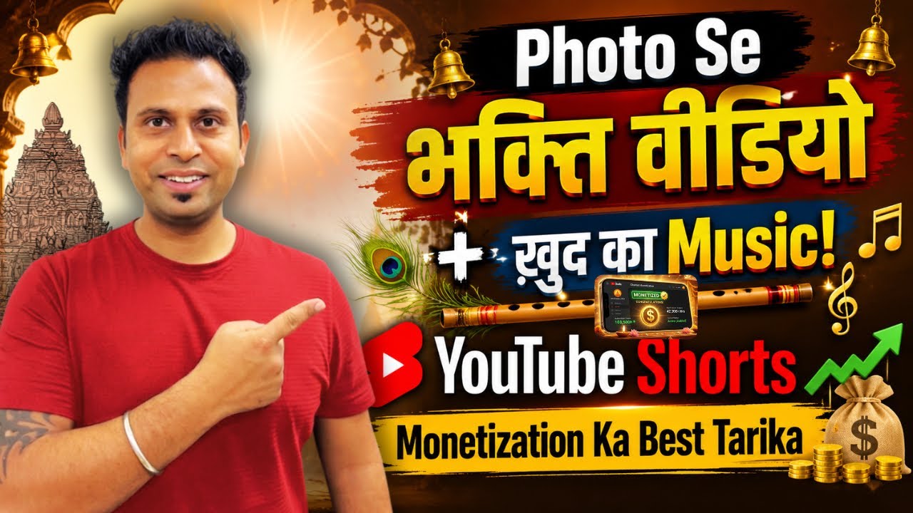 Photo Se Bhakti Video + Khud Ka Music! YouTube Shorts Monetization Ka Best Tarika