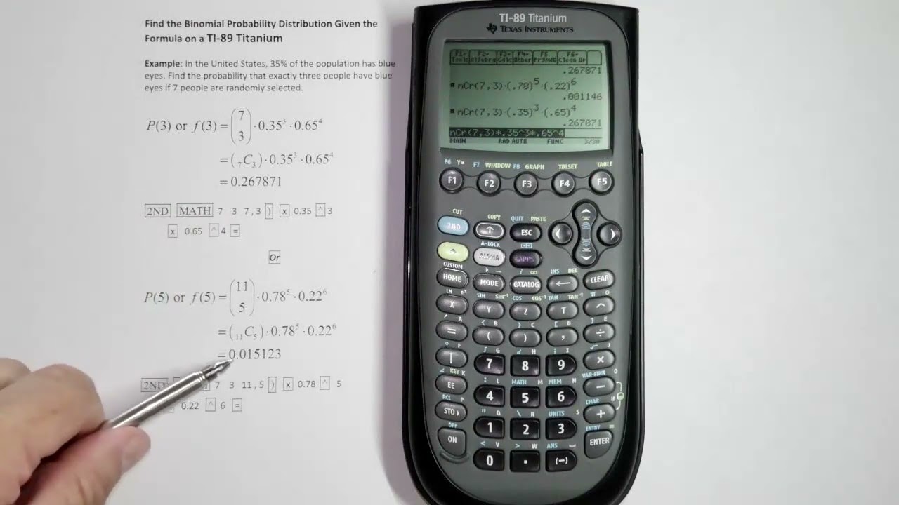 Probability of a Binomial Probability Distribution on a TI 89 Titanium