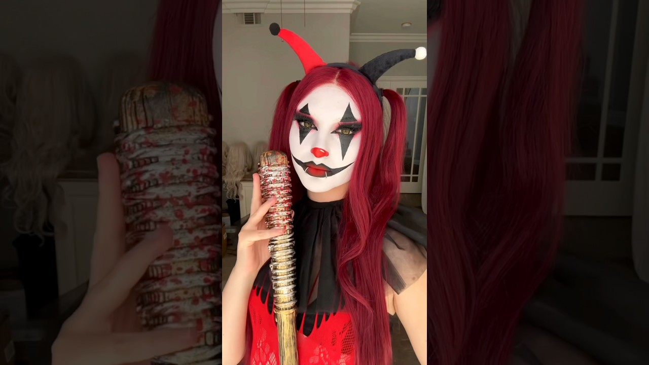 Red + Black Clown Makeup 🌹