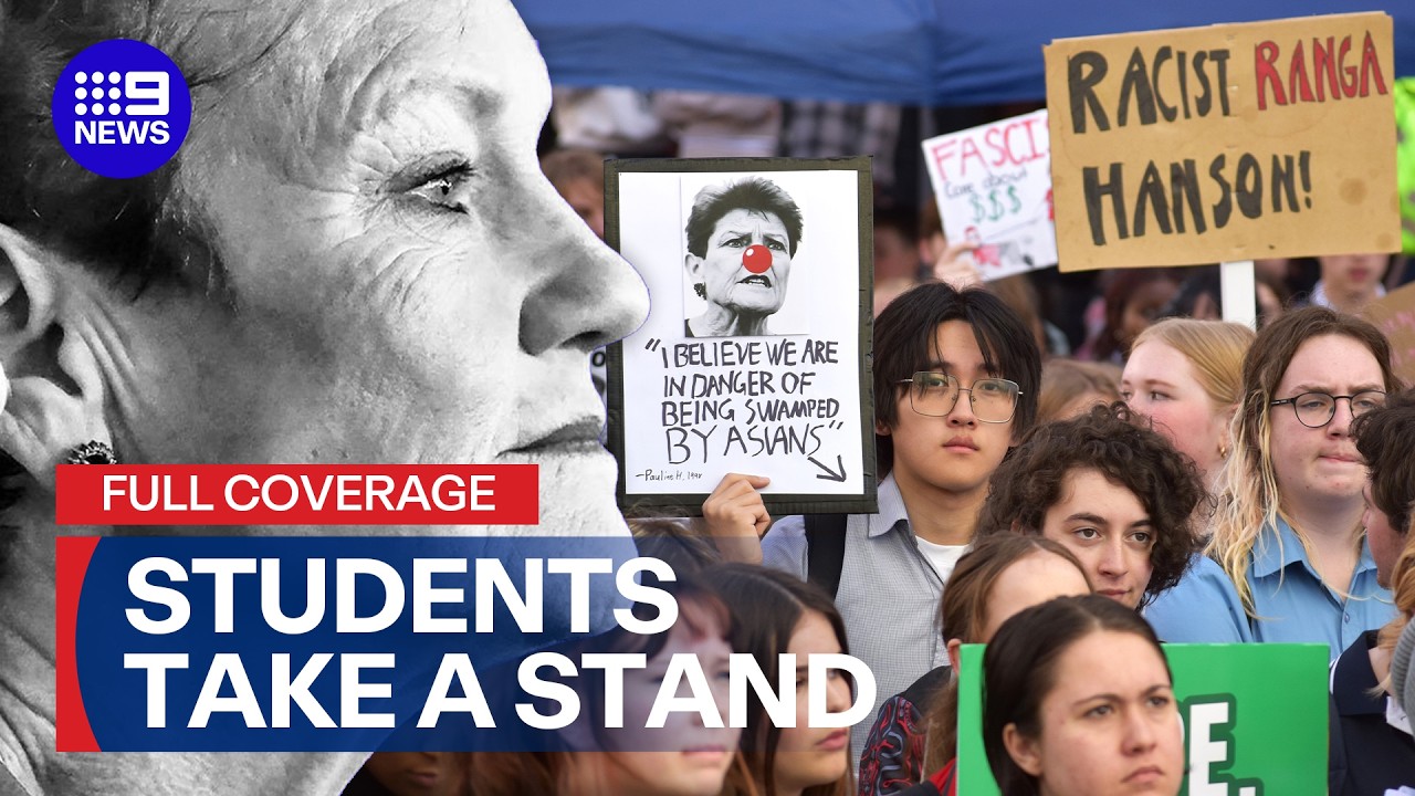FULL COVERAGE: Students walk out of classrooms to protest rise of One Nation | 9 News Australia