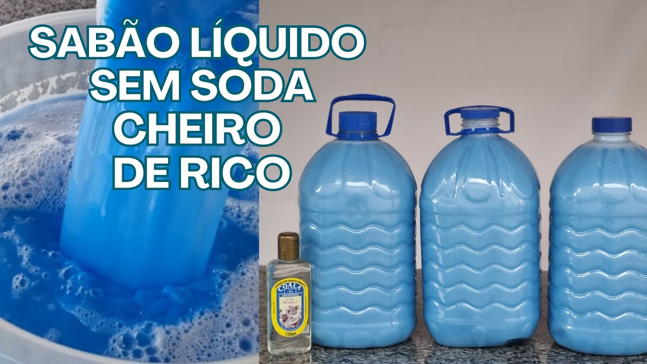 16L de Sabão Liquido Caseiro sem Soda | Com Perfume de Rico | Fácil de Fazer