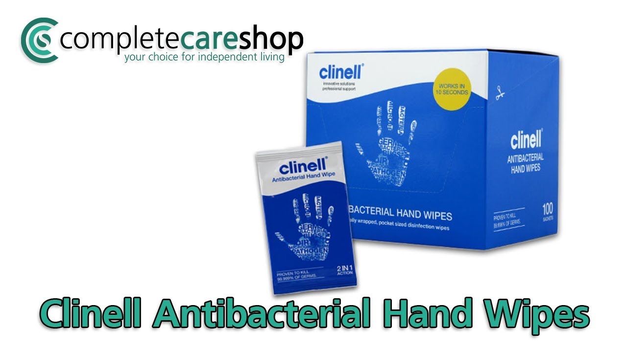 Clinell Antibacterial Hand Wipes -  Kills 99.99 Percent Of All Known Bacteria Within 10 Seconds