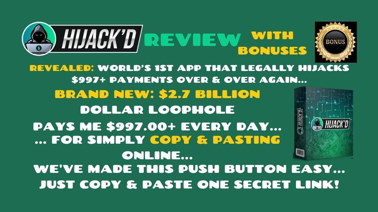 HIJACK'D Review Demo ✳️Start earning $ 997 a day by copying and pasting.✅